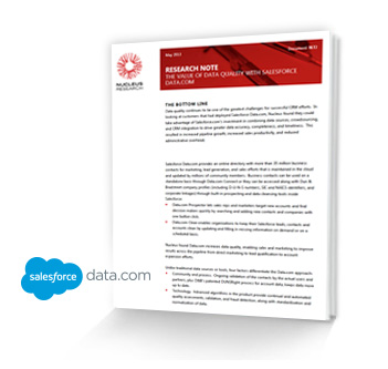 The Value of Data Quality with Salesforce Data.com