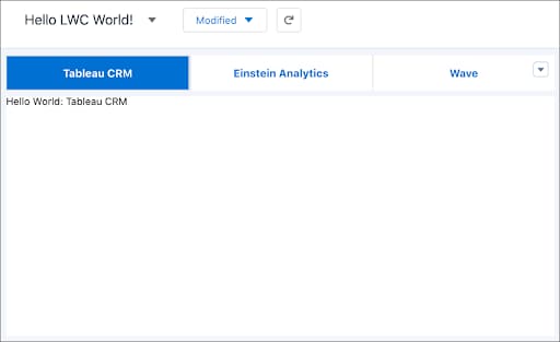 Your LWC with a static query in a CRM Analytics dashboard.