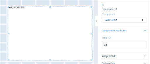 The Component Attributes in the Component properties menu