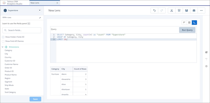 Run SQL query
