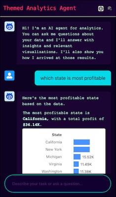 A dark themed agent embedded in an external web app