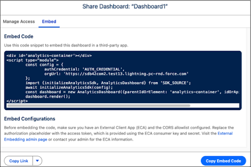 Tableau Next insights embedded in a third-party web app