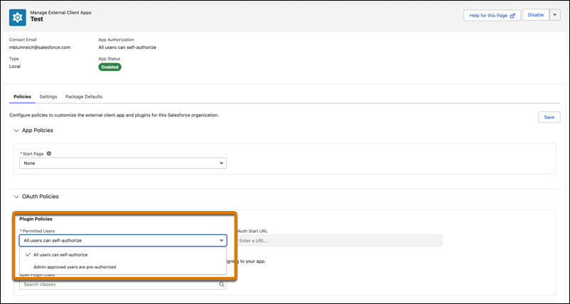 Editing the OAuth Polices plugin policy.
