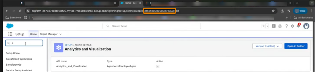 The agent ID in the Agent Details page URL.