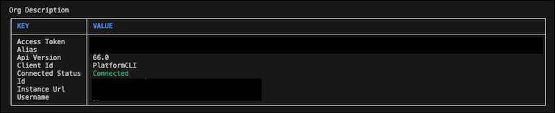The org information, including the current API version.