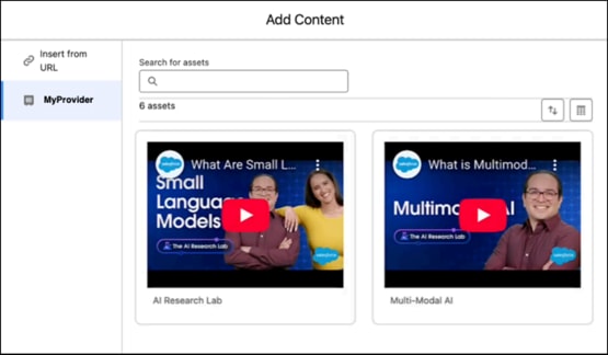 External content selector in CMS content editor