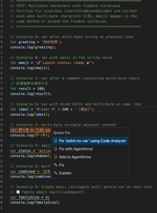 Prompt displaying the fixes and suggestions