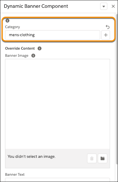 Dynamic Banner Component showing mens-clothing category