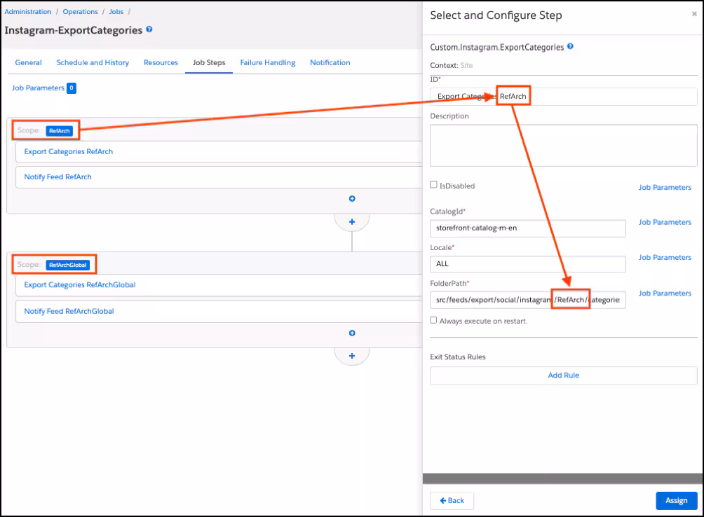 Export Orders feed settings