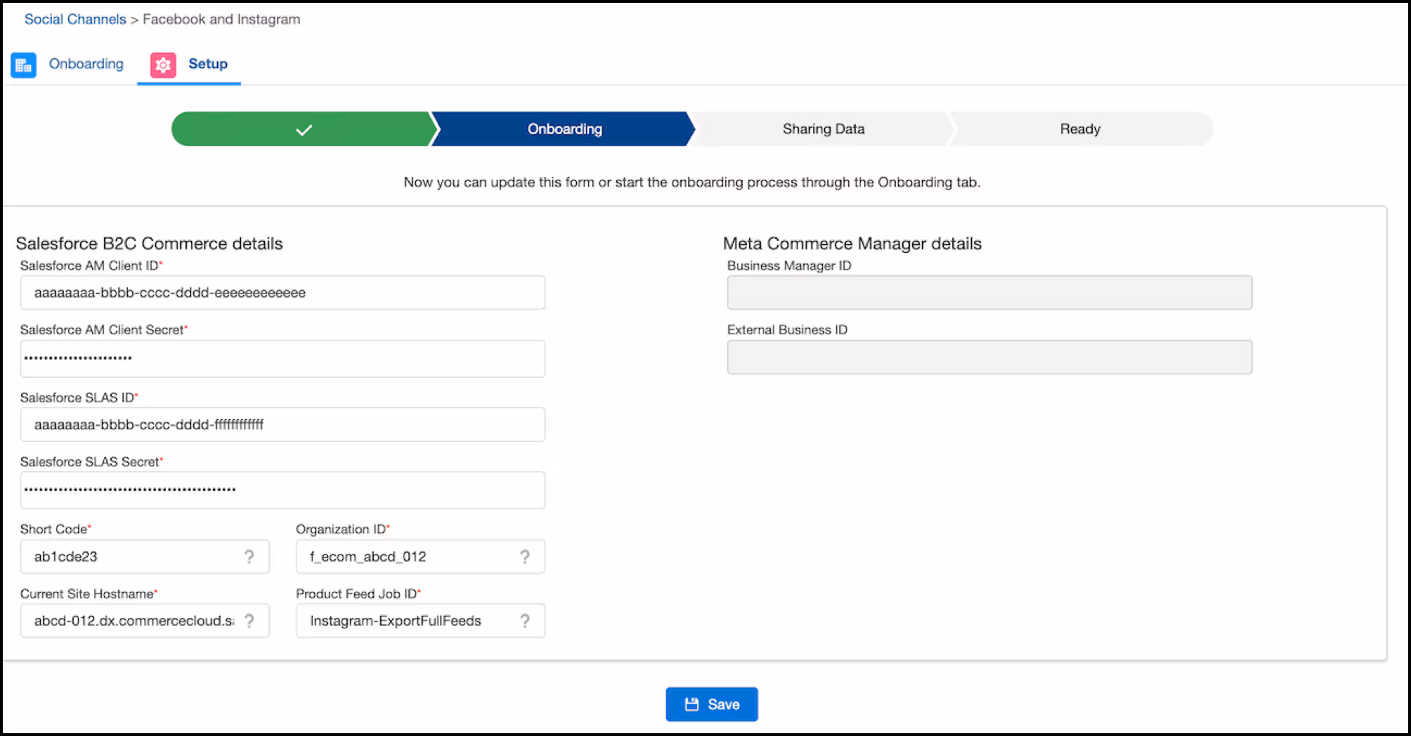 Onboarding tab