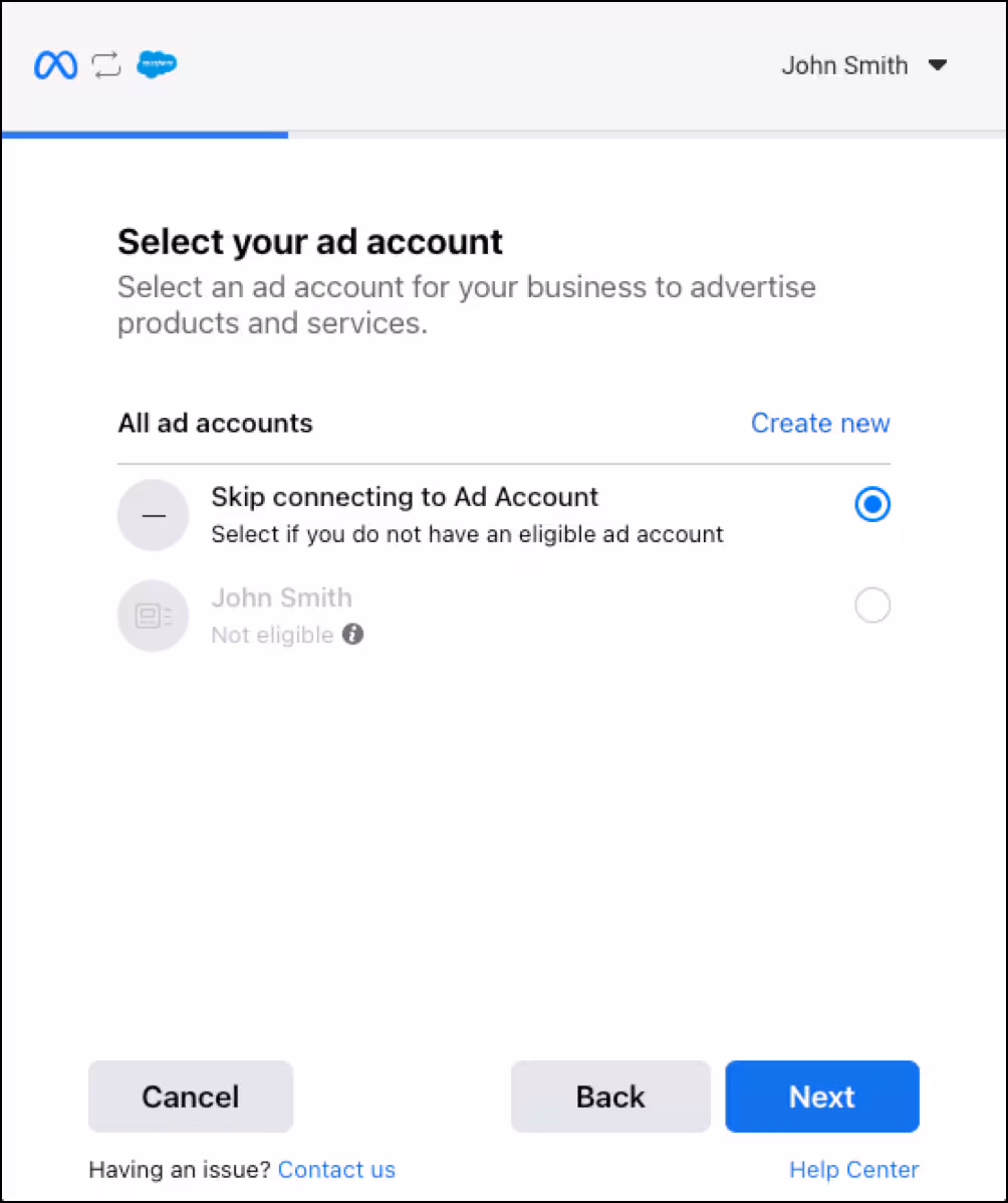 Select ad account