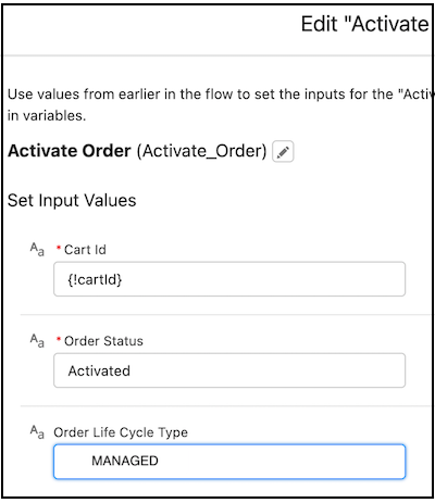 Enter Managed as the OrderLife Cycle Type variable.