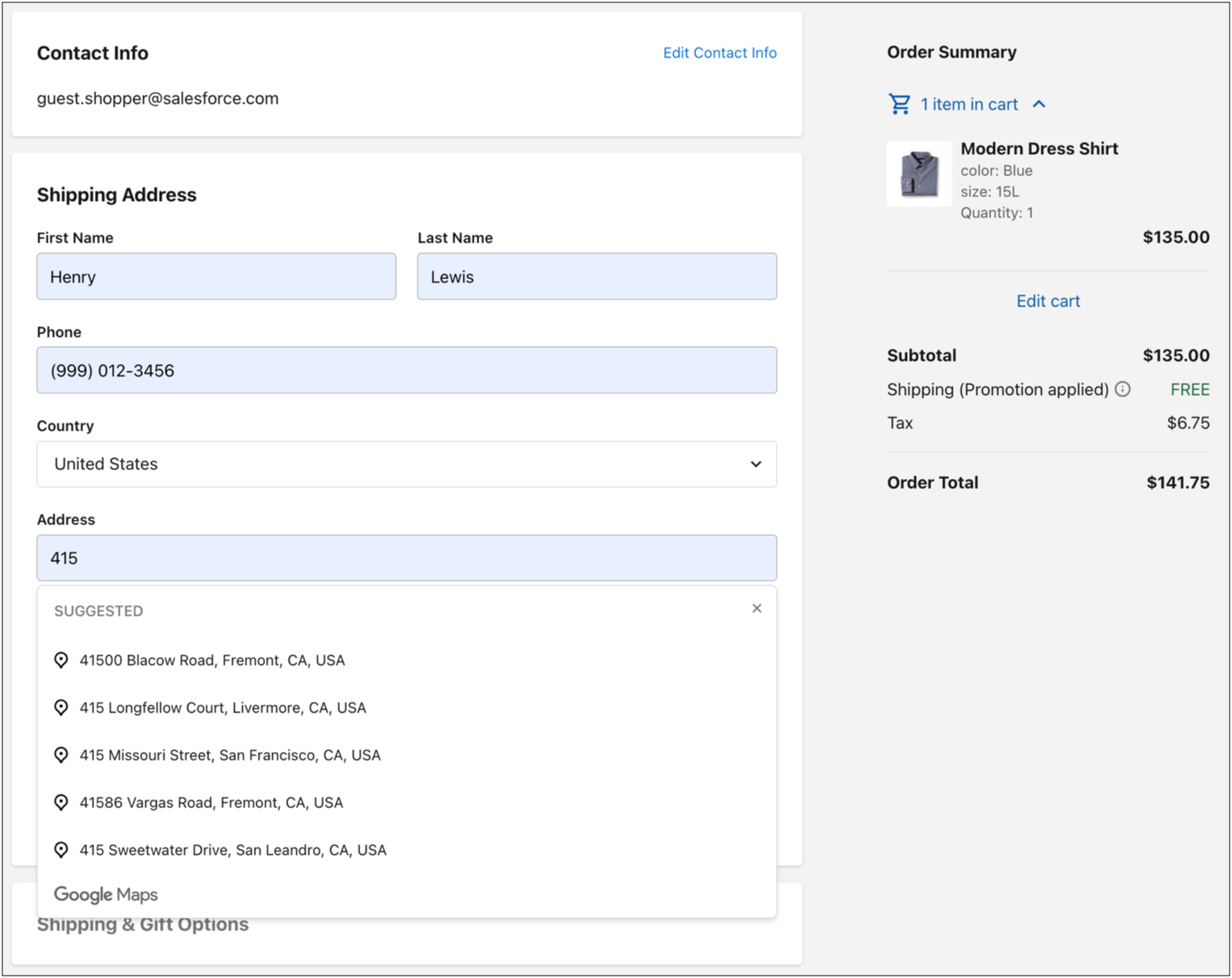 Address autocomplete shipping and billing address