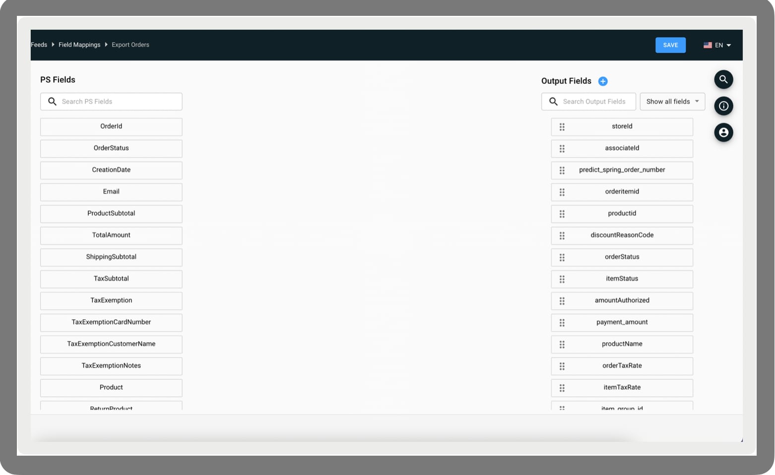 A screenshot shows the mapping of attribute between order and item level