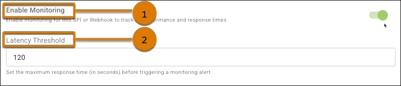 The Enable Monitoring and Legacy Threshold settings in Point of Sale CMS.