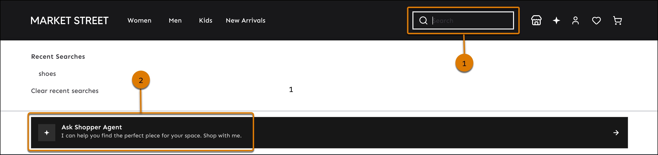 Launch Shopper Agent by entering search keywords