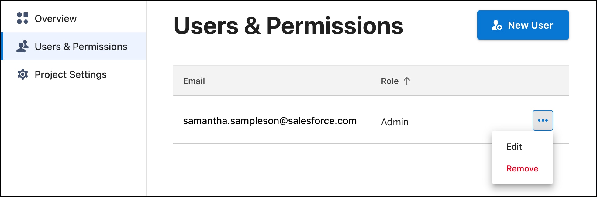 Edit or delete a user from the Users & Permissions page