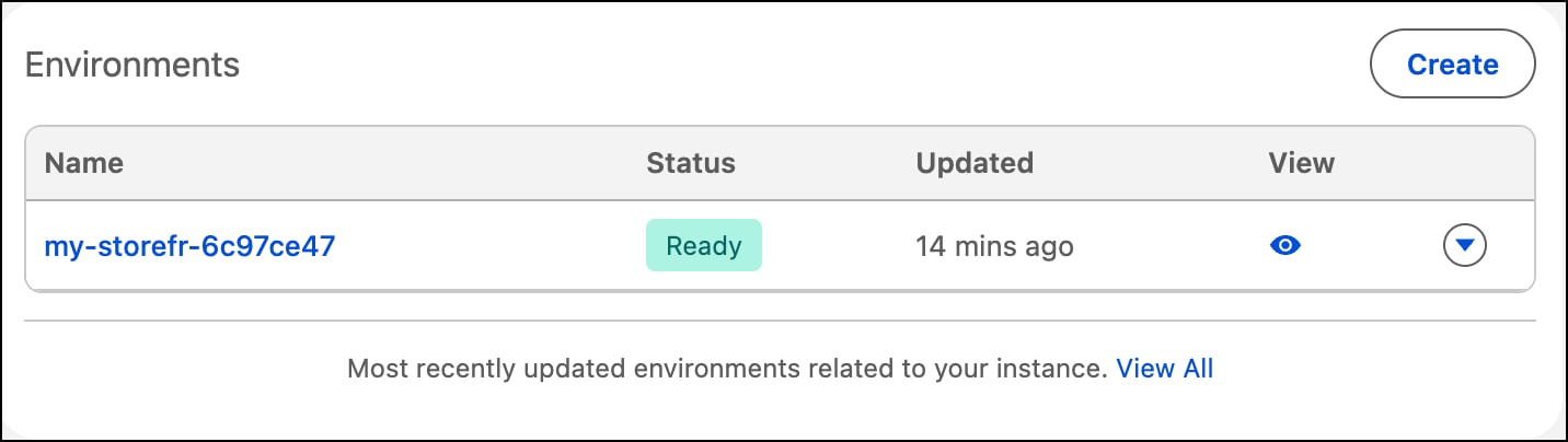 Create an environment in Business Manager