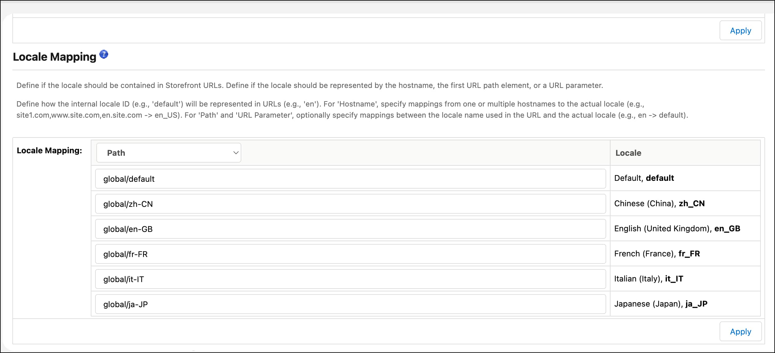 Locale mapping configuration for hybrid routing