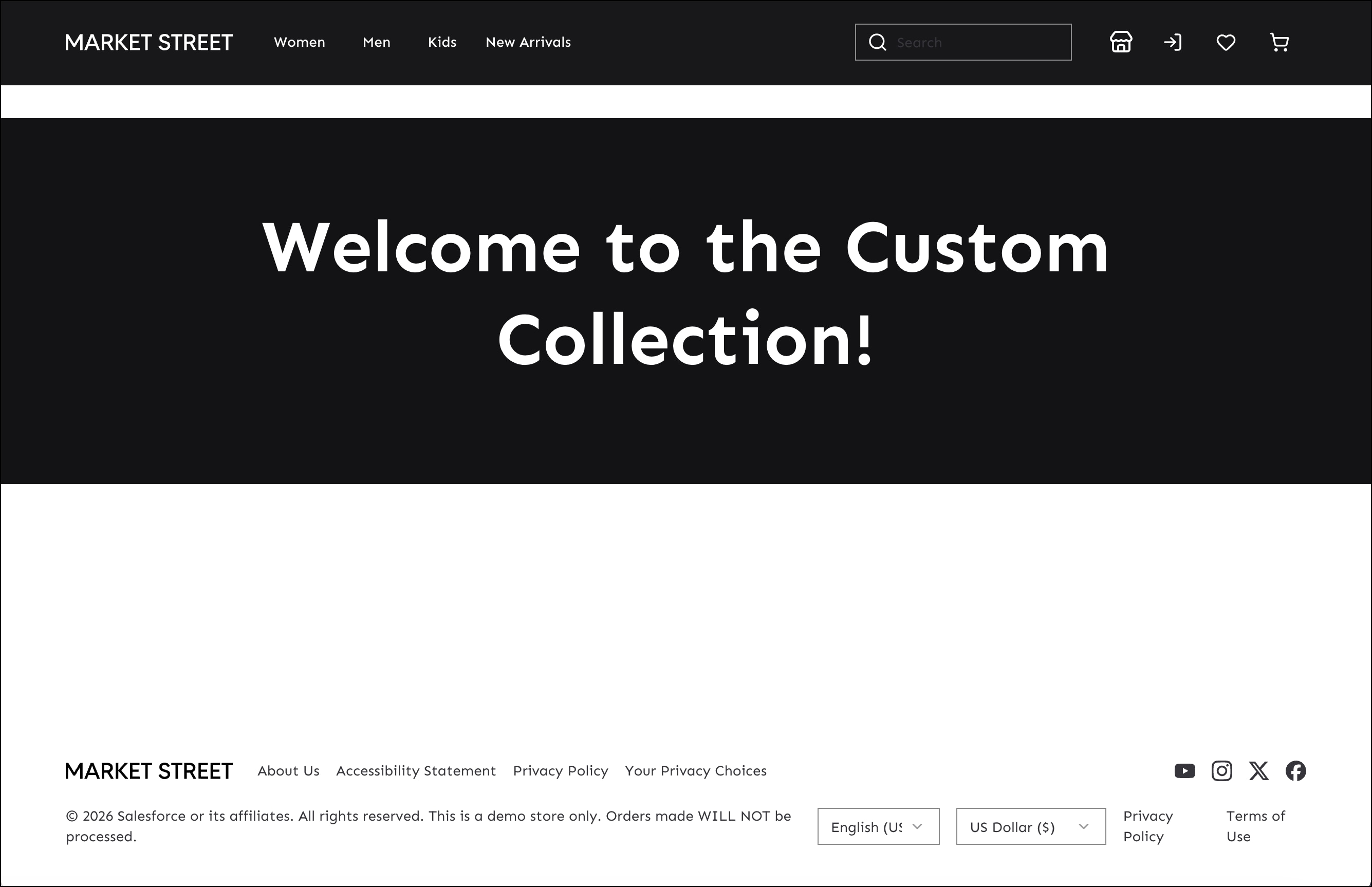 New page in Storefront Next displays the products by category