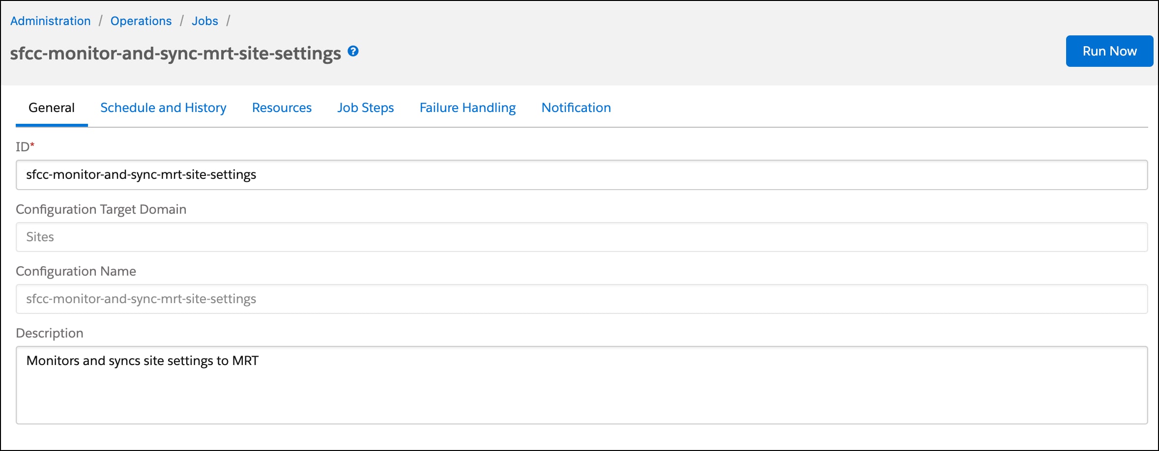 Site preferences job details