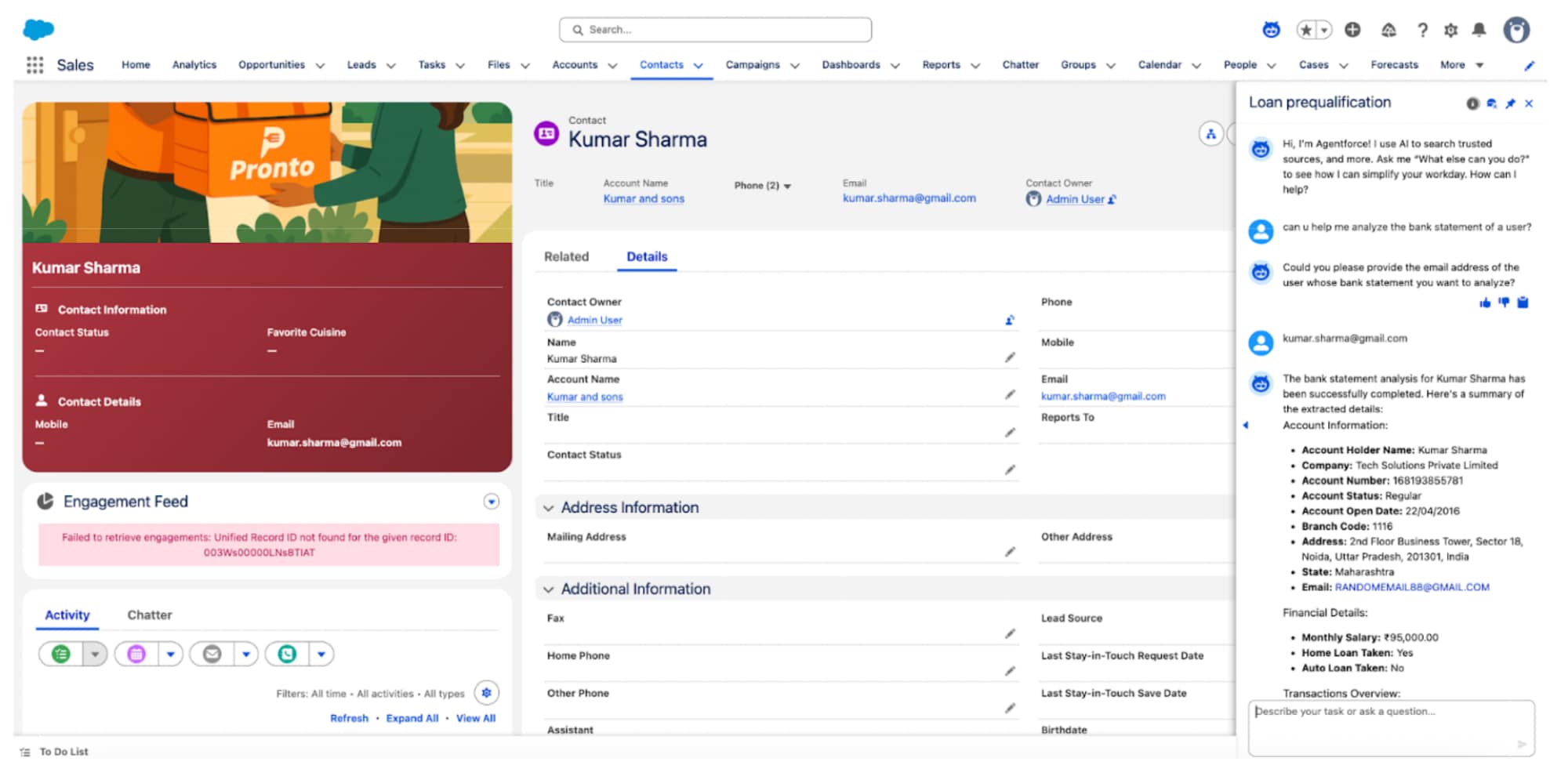 Loan Agent on Sales Cloud