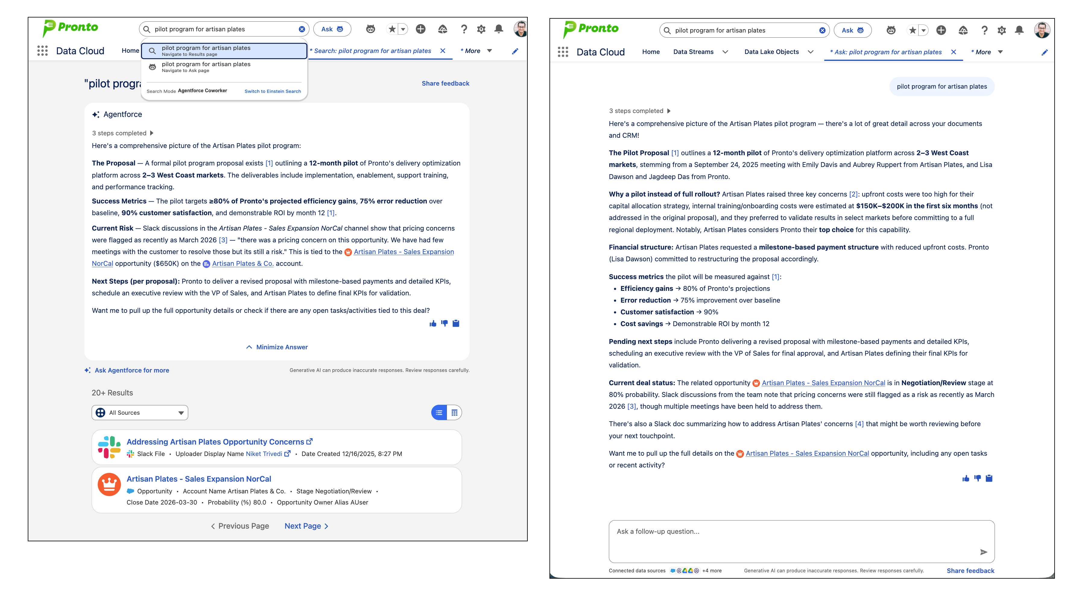 Image of the Agentforce Coworker search layout