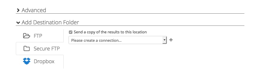 Source file chooser with SFTP tab and add server connection control.