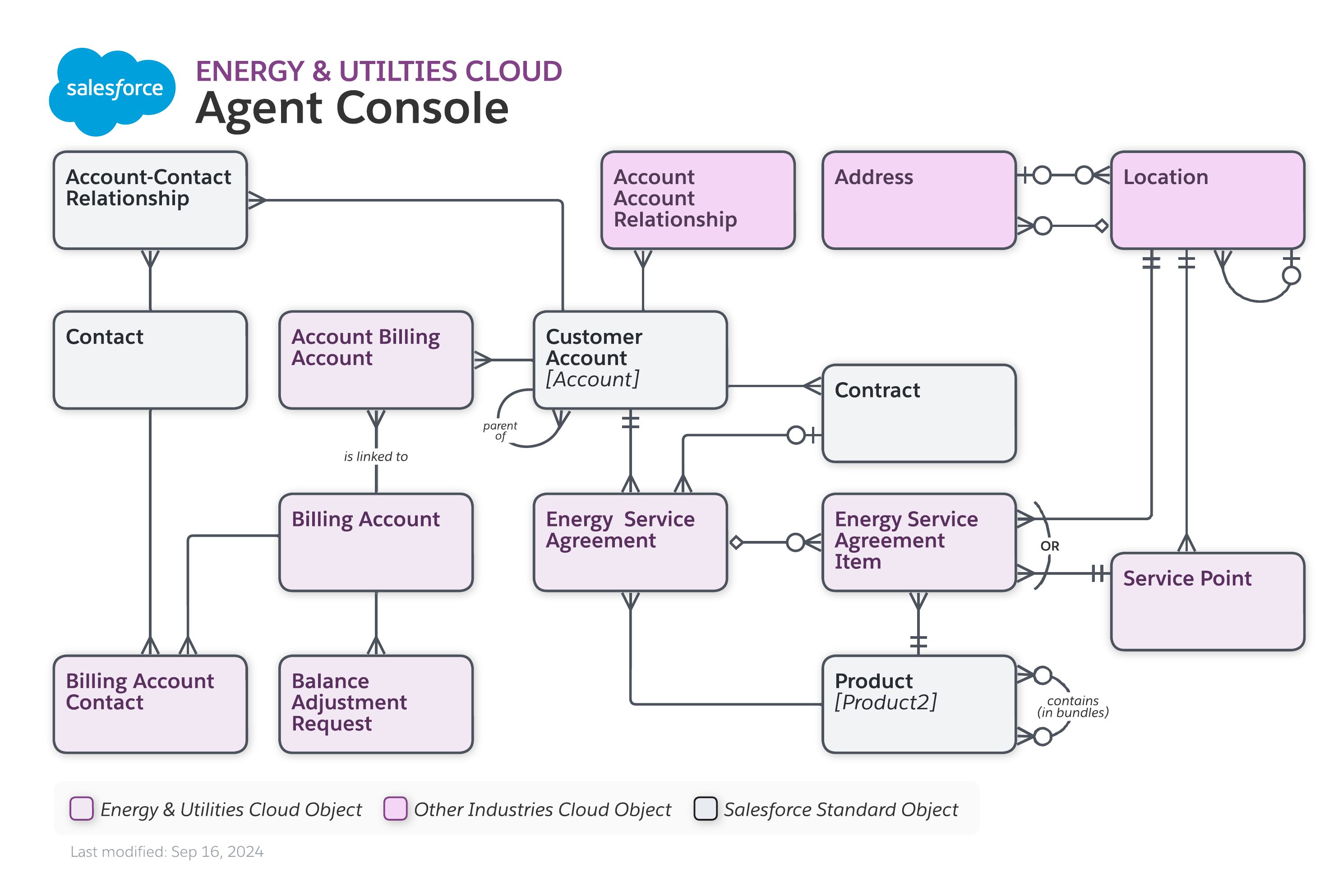 Data model diagram for Agent Console