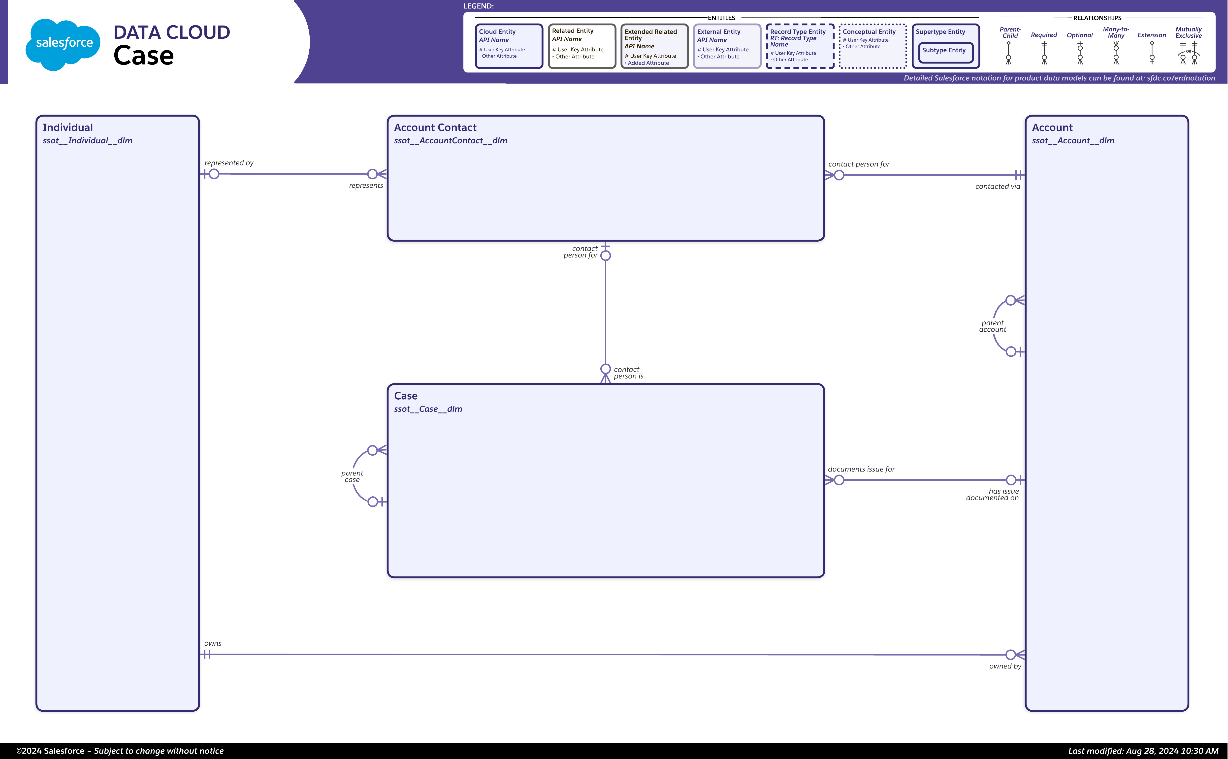 Data model diagram for Case