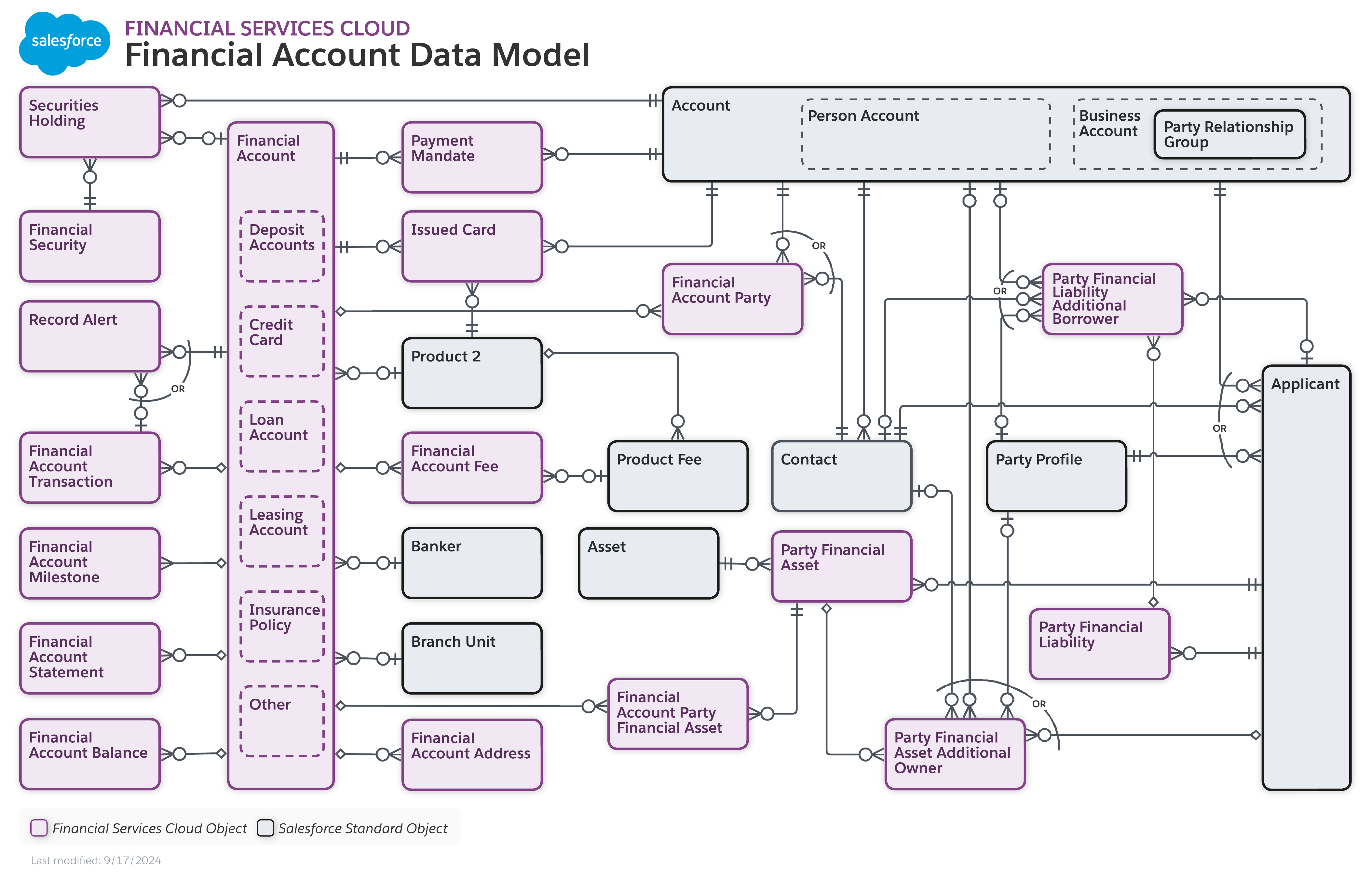 Data model diagram for Financial Account