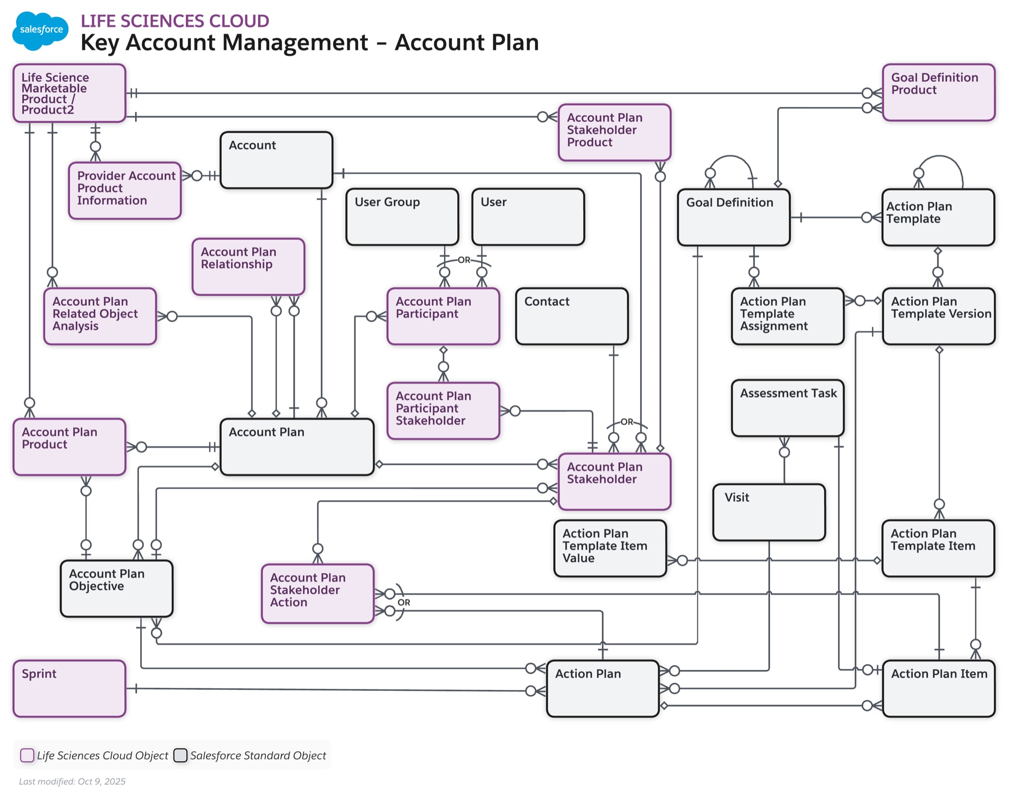 Data model diagram for Key Account Management - Account Plan