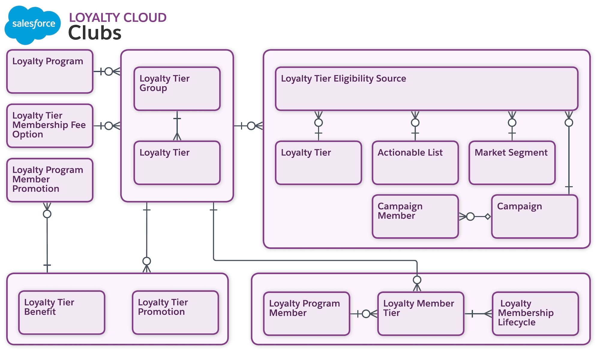 Data model diagram for Loyalty Clubs