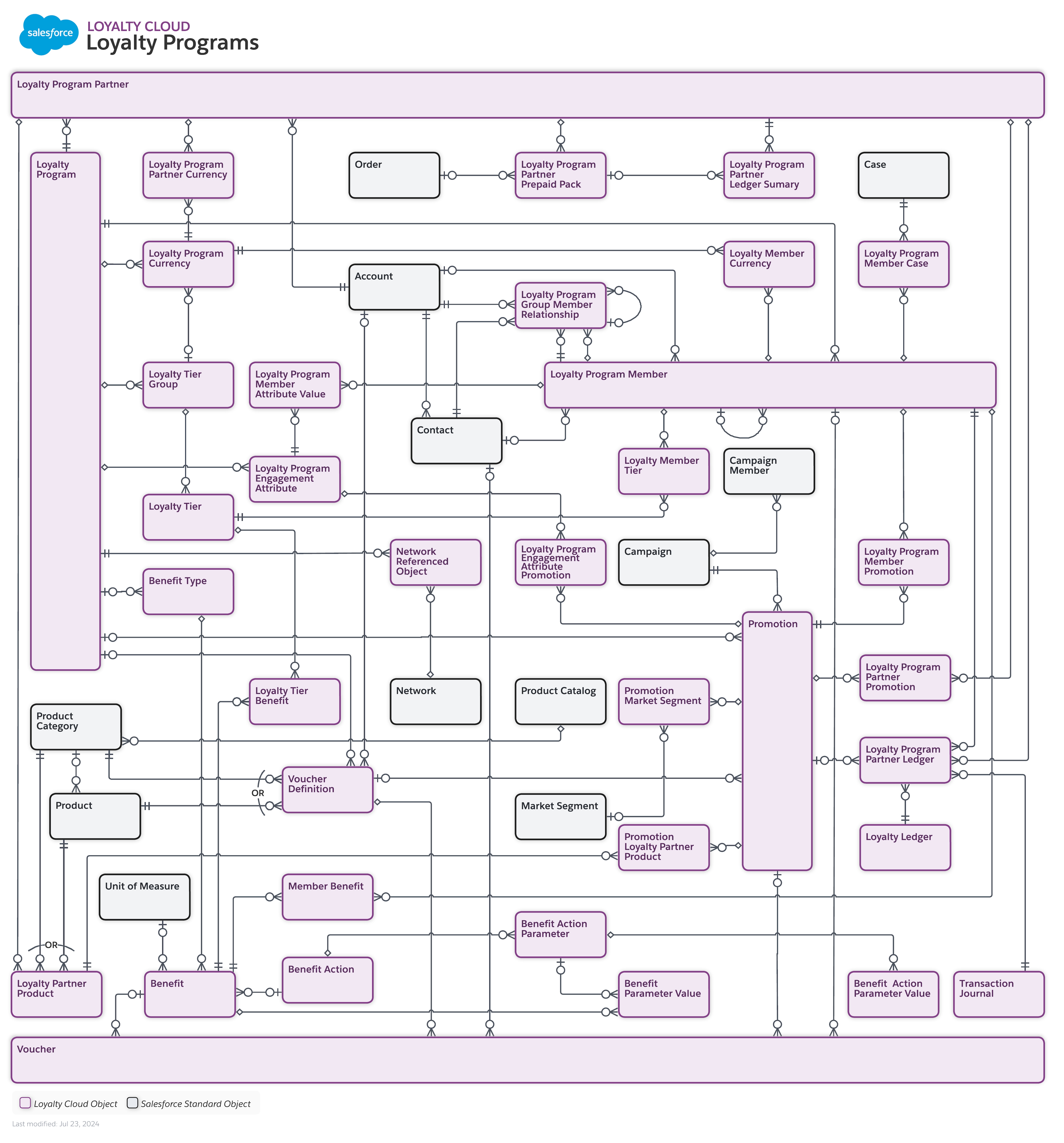 Data model diagram for Loyalty Programs