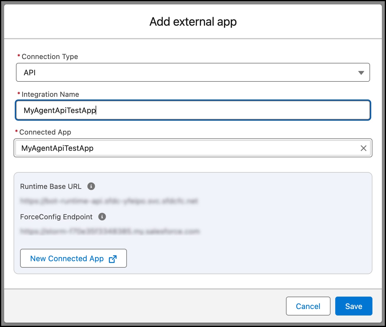 External app connection