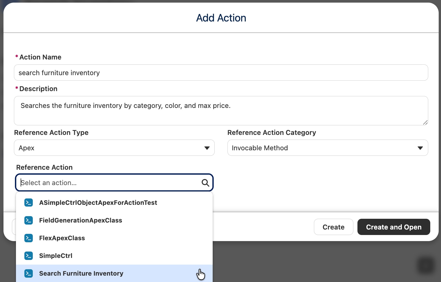 Select Reference Action