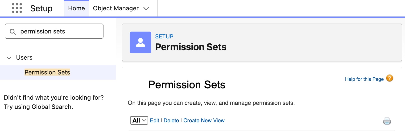 Permission Set Search