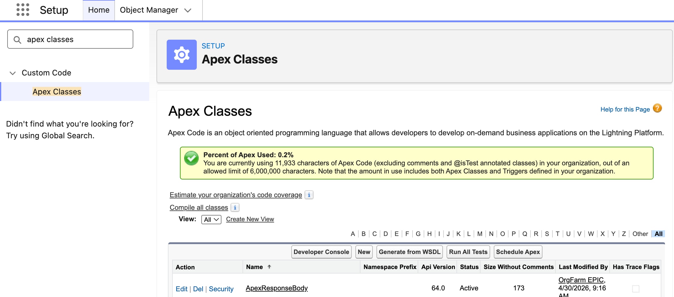 Custom Apex Search