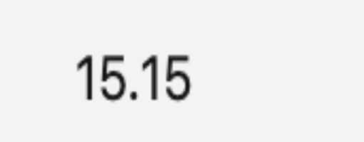 A text box displaying a decimal number value of 15.15.