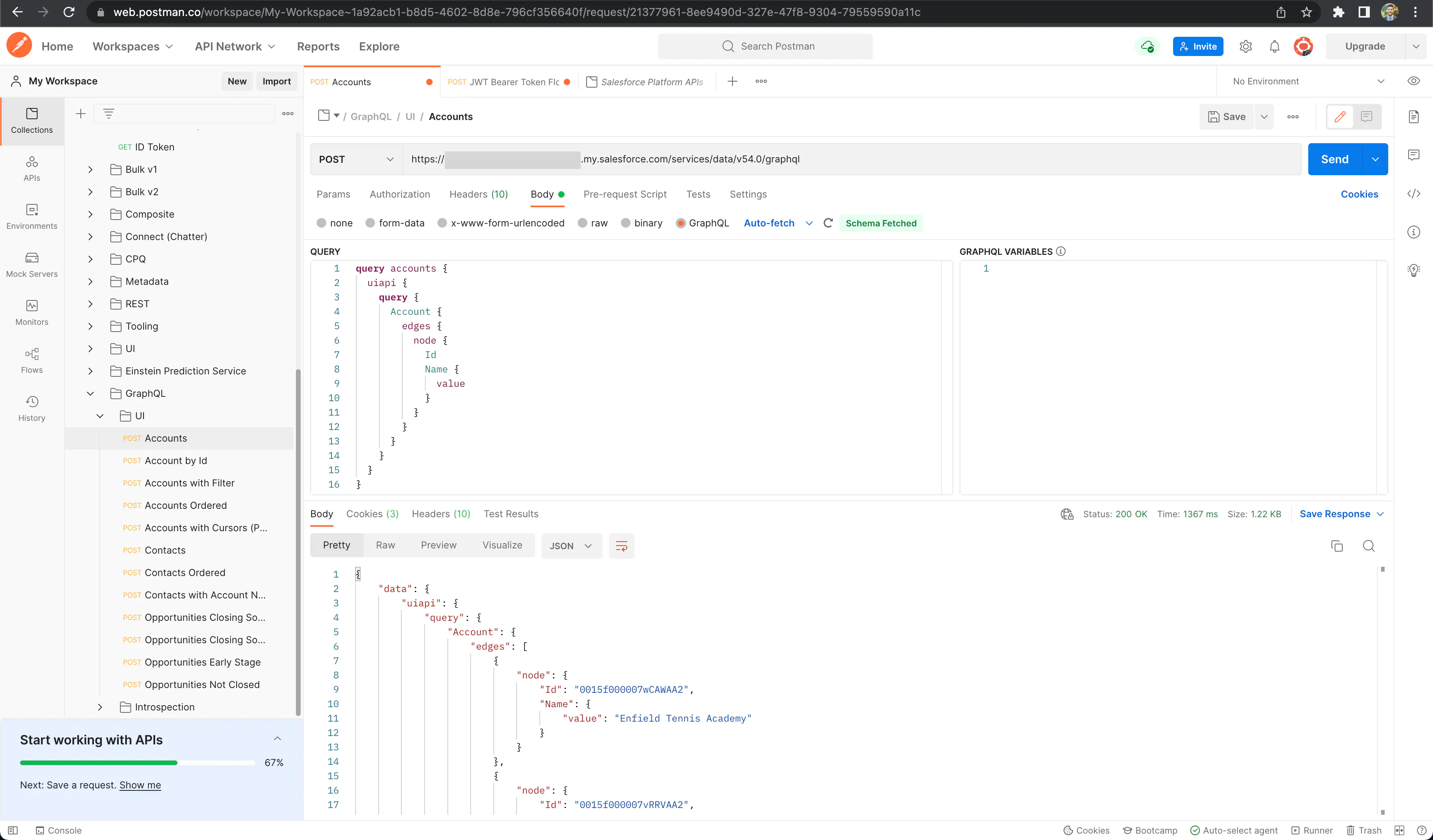 Send GraphQL API requests using Postman