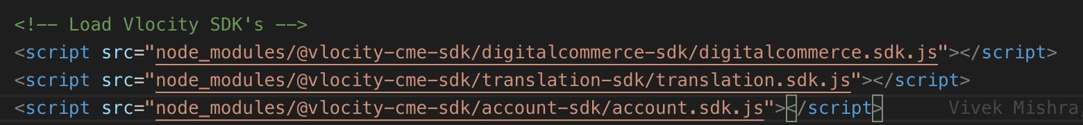 Script tag, client-Side SDK index.html​​ file