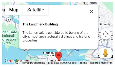 Map with a single marker