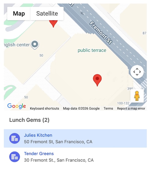 Map with a single marker