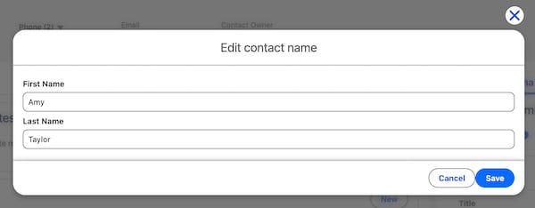 Quick action panel with input fields