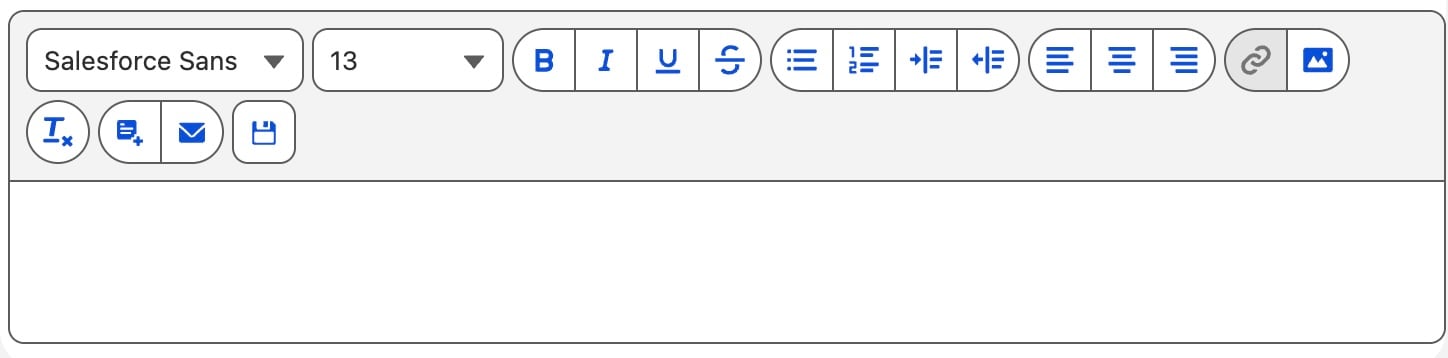 Rich text editor with a custom toolbar groups