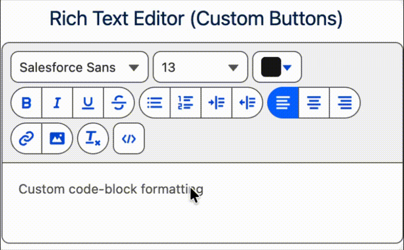 Rich Text Editor with Custom Toolbar Button Rich text editor with a custom toolbar button