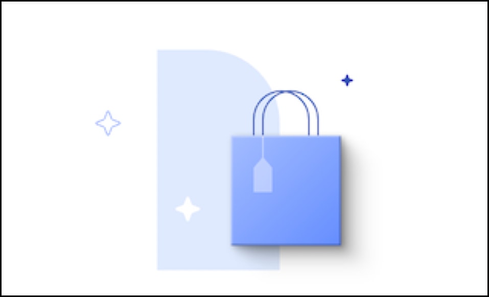 Empty bag illustration for cart in Salesforce Cosmos theme