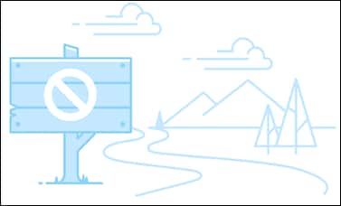 Closed trail illustration for error