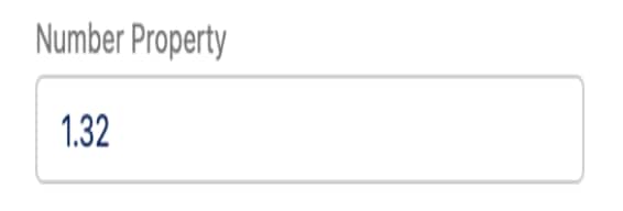 A decimal number field with the value 1.32 entered.
