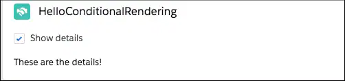 Checkbox with Show Details checked and detail text displaying beneath.